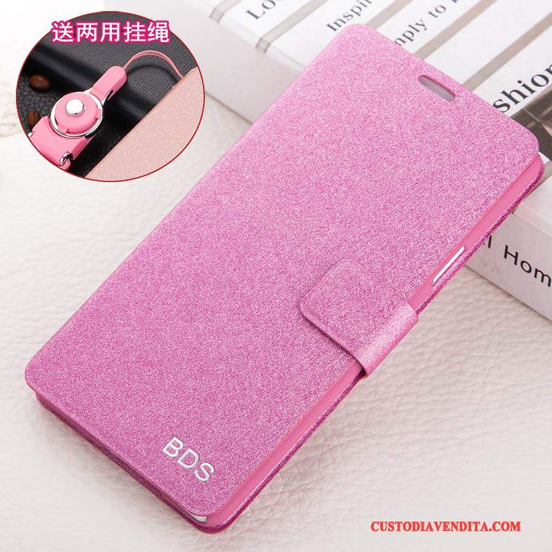 Custodia Huawei P Smart Folio Rosso Anti-caduta, Cover Huawei P Smart Pelle Telefono