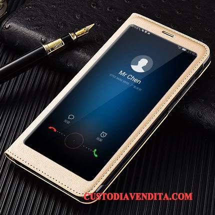 Custodia Huawei P Smart Pelle Anti-cadutatelefono, Cover Huawei P Smart Folio Bianco Finestre