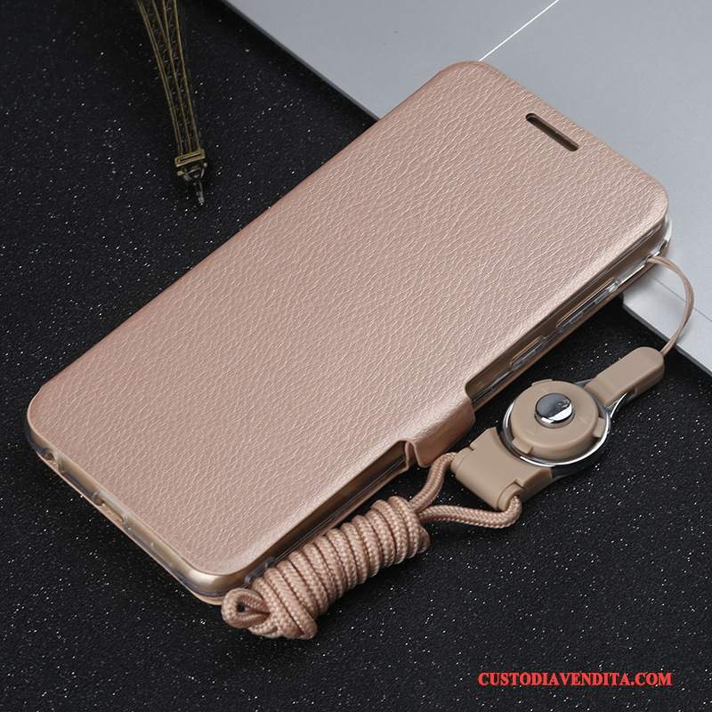 Custodia Huawei P Smart Pelle Porpora Anti-caduta, Cover Huawei P Smart Protezione Telefono