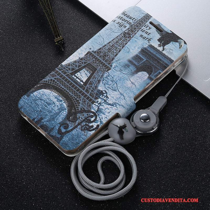 Custodia Huawei P Smart Pelle Porpora Anti-caduta, Cover Huawei P Smart Protezione Telefono