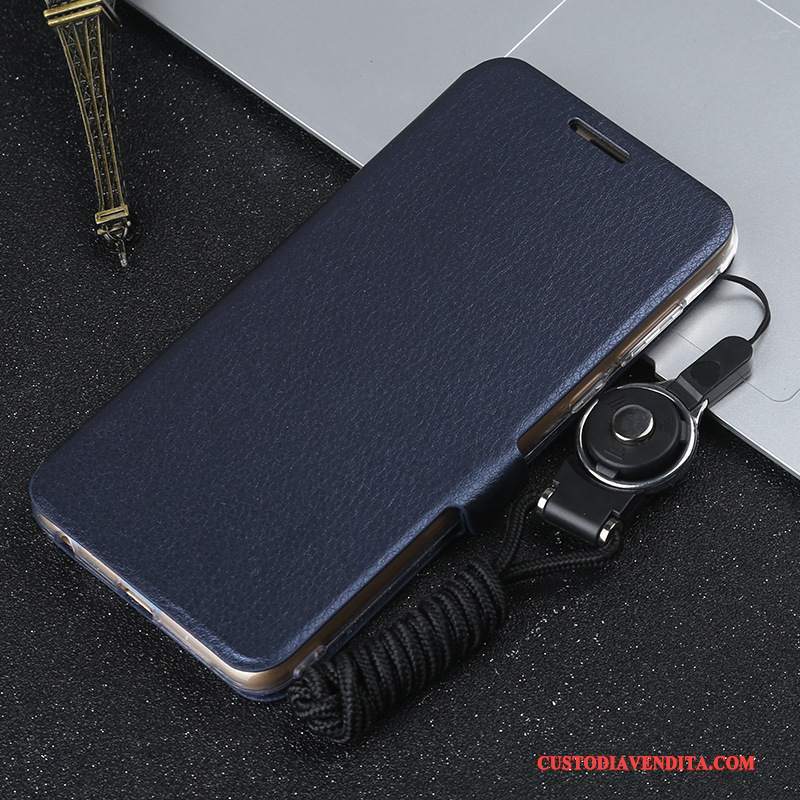 Custodia Huawei P Smart Pelle Porpora Anti-caduta, Cover Huawei P Smart Protezione Telefono