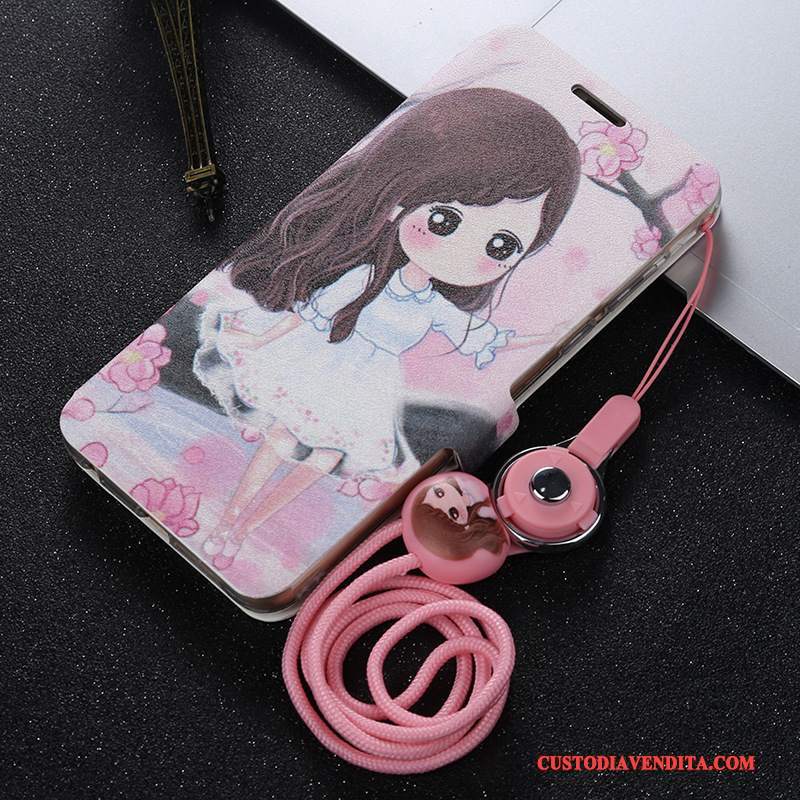 Custodia Huawei P Smart Pelle Porpora Anti-caduta, Cover Huawei P Smart Protezione Telefono