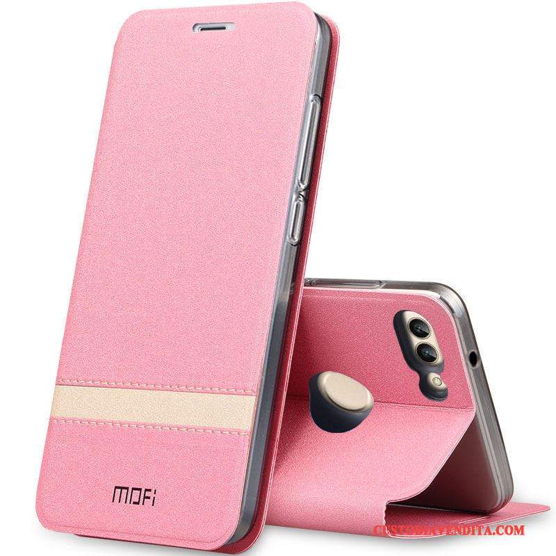 Custodia Huawei P Smart Protezione Telefono Rosa, Cover Huawei P Smart Pelle Anti-caduta