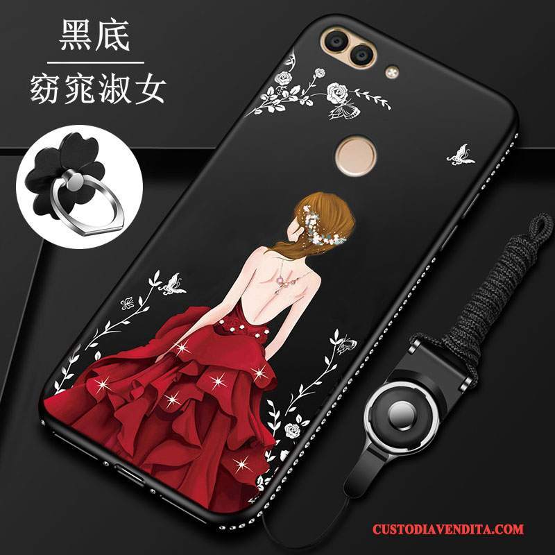 Custodia Huawei P Smart Silicone Telefono Morbido, Cover Huawei P Smart Protezione Rosso Anti-caduta