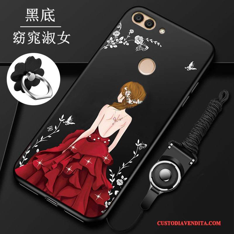 Custodia Huawei P Smart Silicone Telefono Morbido, Cover Huawei P Smart Protezione Rosso Anti-caduta