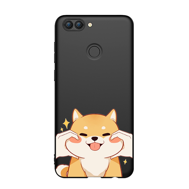 Custodia Huawei P Smart Silicone Tutto Incluso Super, Cover Huawei P Smart Protezione Giallo Cane