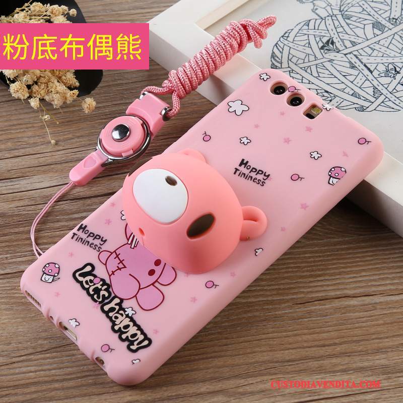 Custodia Huawei P10 Cartone Animato Telefono Anti-caduta, Cover Huawei P10 Protezione Tutto Incluso Rosa