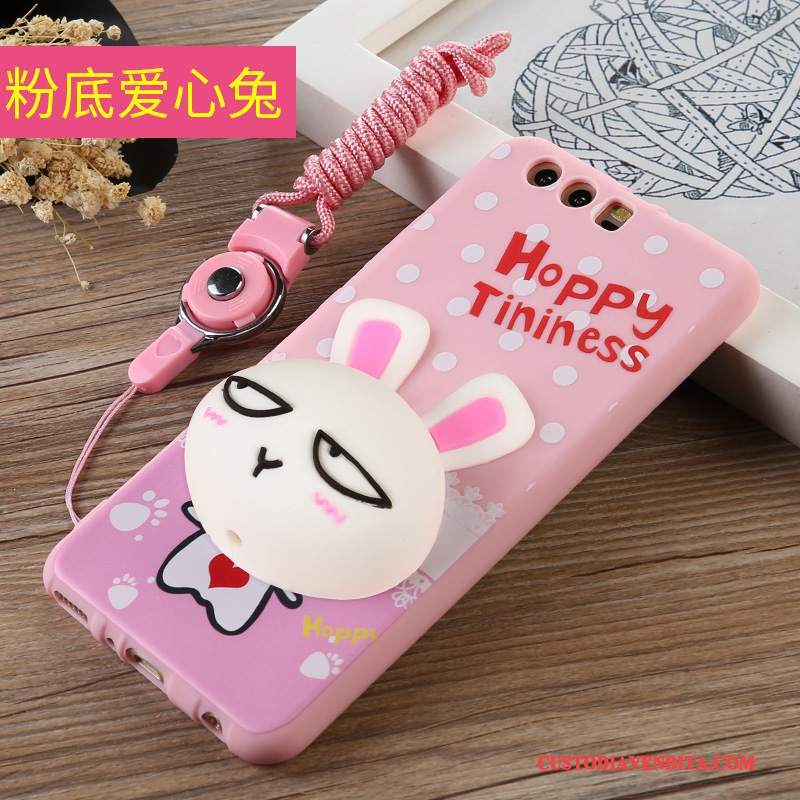 Custodia Huawei P10 Cartone Animato Telefono Anti-caduta, Cover Huawei P10 Protezione Tutto Incluso Rosa