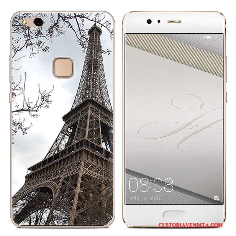 Custodia Huawei P10 Lite Colore Trasparente Nero, Cover Huawei P10 Lite Cartone Animato Morbidotelefono