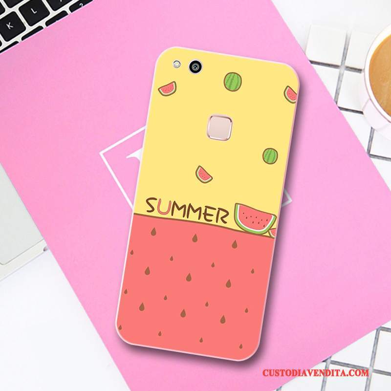 Custodia Huawei P10 Lite Goffratura Tendenza Fresco, Cover Huawei P10 Lite Silicone Telefono Piccola