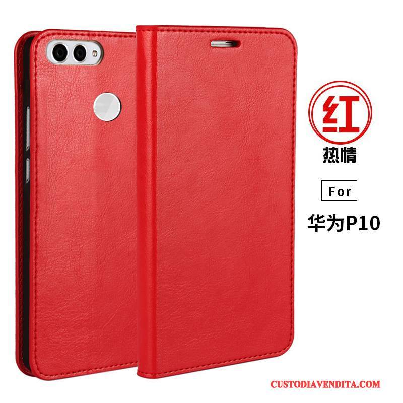 Custodia Huawei P10 Pelle Mucca Anti-caduta, Cover Huawei P10 Folio Giallo Supporto