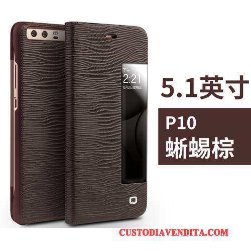 Custodia Huawei P10 Pelle Pu Nero, Cover Huawei P10 Protezione Telefono