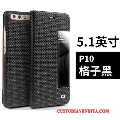 Custodia Huawei P10 Pelle Pu Nero, Cover Huawei P10 Protezione Telefono