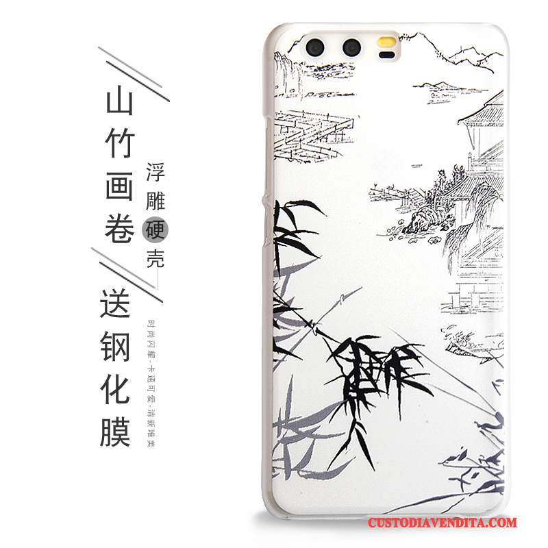 Custodia Huawei P10 Plus Goffratura Telefono Verde, Cover Huawei P10 Plus Protezione Chiaro Anti-caduta