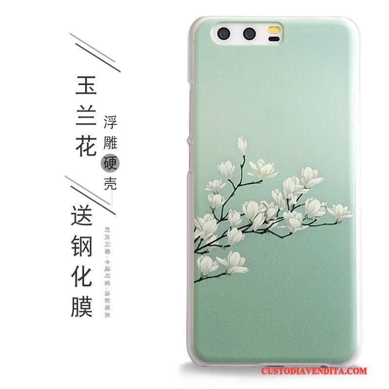 Custodia Huawei P10 Plus Goffratura Telefono Verde, Cover Huawei P10 Plus Protezione Chiaro Anti-caduta