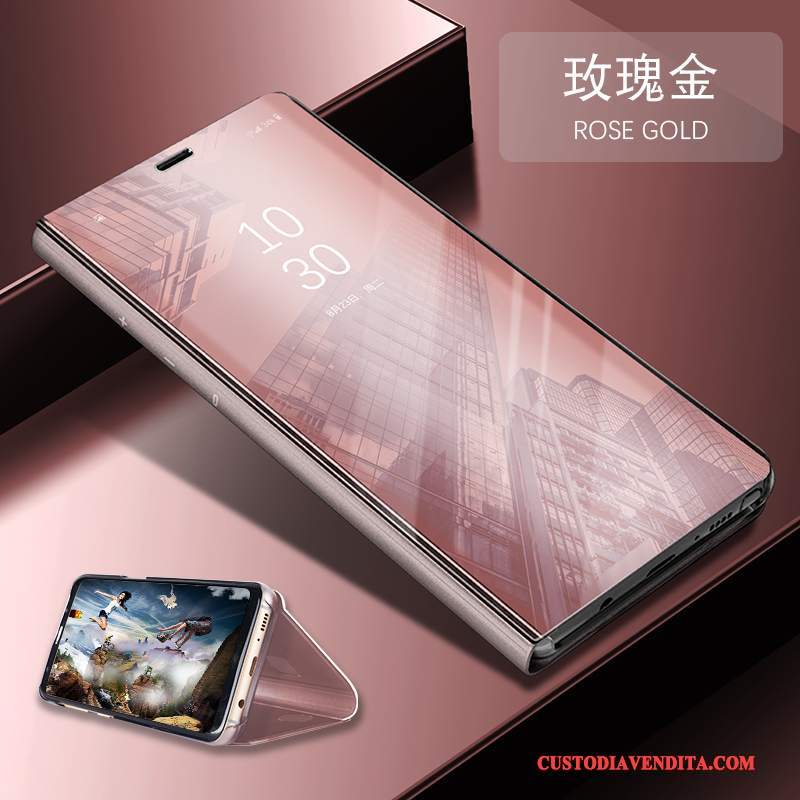 Custodia Huawei P10 Plus Pelle Telefono Tutto Incluso, Cover Huawei P10 Plus Folio Oro Specchio