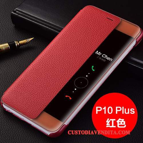 Custodia Huawei P10 Plus Protezione Nerotelefono, Cover Huawei P10 Plus Pelle