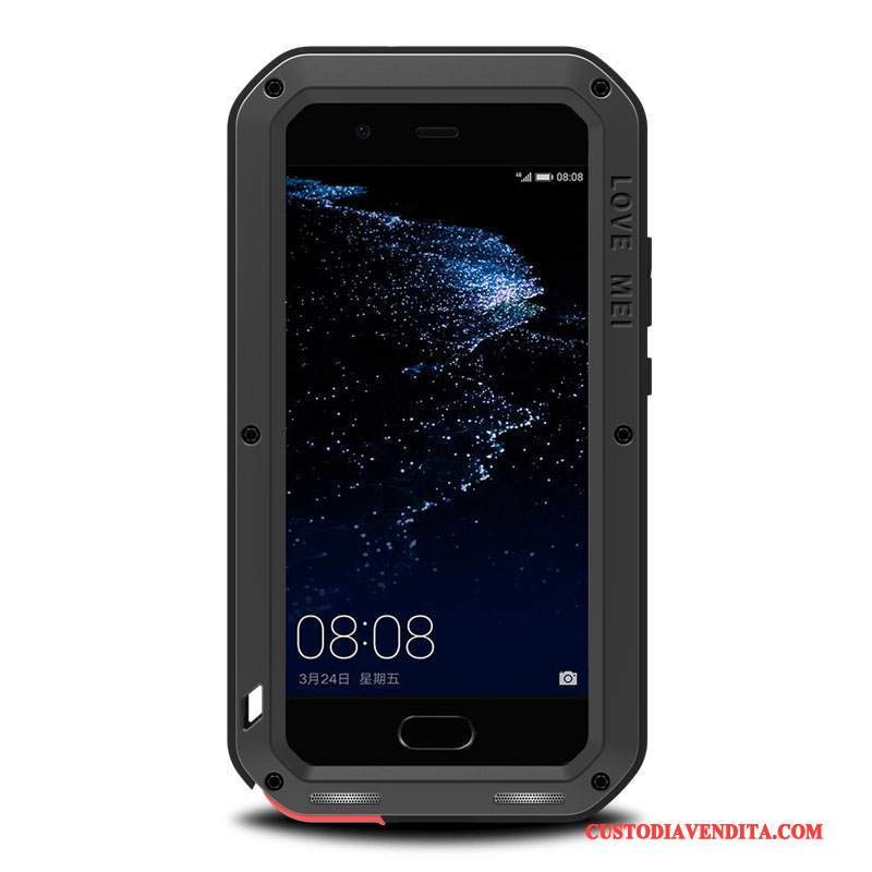 Custodia Huawei P10 Protezione Morbido Metallo, Cover Huawei P10 Tre Difese Anti-caduta