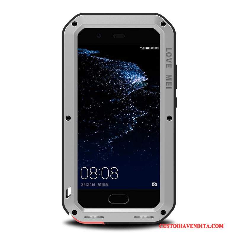 Custodia Huawei P10 Protezione Morbido Metallo, Cover Huawei P10 Tre Difese Anti-caduta