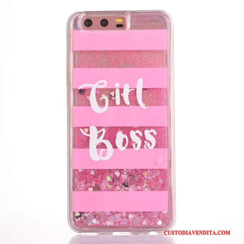 Custodia Huawei P10 Protezione Sabbie Mobili Rosa, Cover Huawei P10 Liquido Tendenza