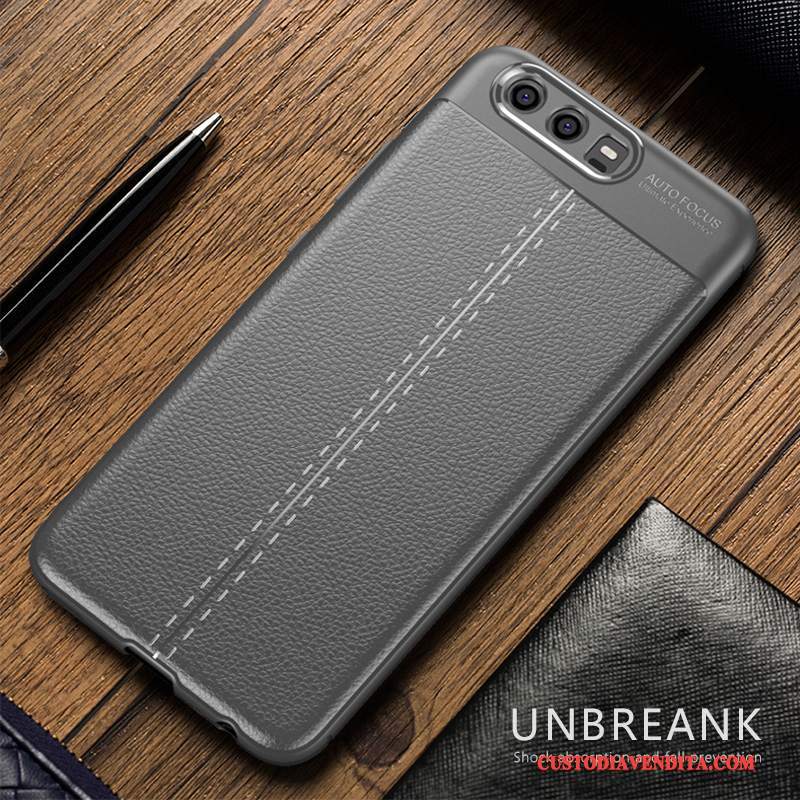 Custodia Huawei P10 Silicone Blu Scuro Marchio Di Tendenza, Cover Huawei P10 Creativo Anti-cadutatelefono
