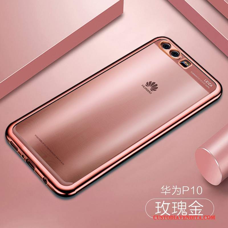 Custodia Huawei P10 Silicone Sottile Placcatura, Cover Huawei P10 Creativo Tutto Incluso Morbido