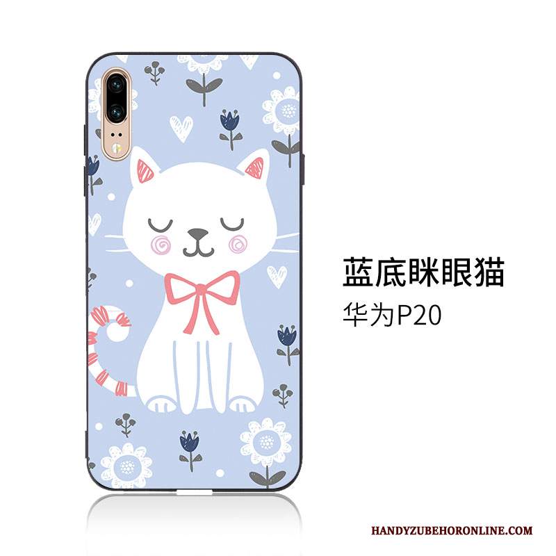 Custodia Huawei P20 Cartone Animato Ornamenti Appesi Morbido, Cover Huawei P20 Protezione Telefono Blu