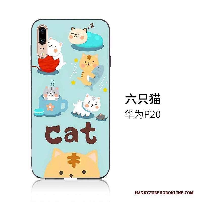 Custodia Huawei P20 Cartone Animato Ornamenti Appesi Morbido, Cover Huawei P20 Protezione Telefono Blu