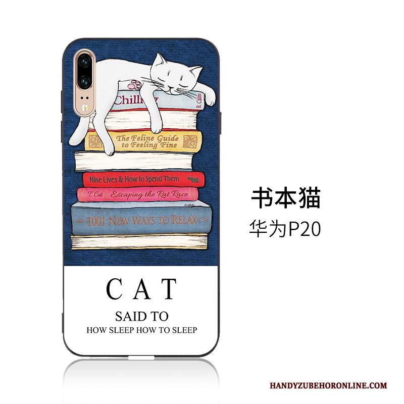 Custodia Huawei P20 Cartone Animato Ornamenti Appesi Morbido, Cover Huawei P20 Protezione Telefono Blu