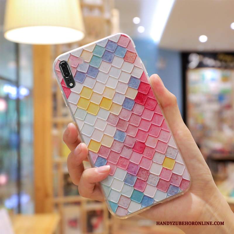 Custodia Huawei P20 Creativo Blu Di Personalità, Cover Huawei P20 Silicone Tendenza Amanti