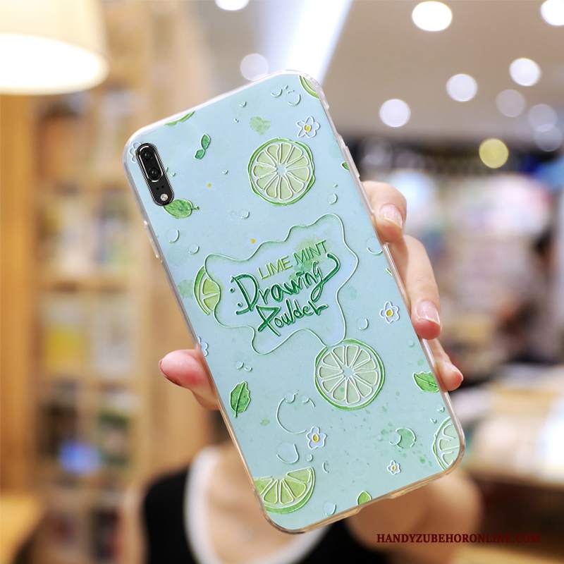 Custodia Huawei P20 Creativo Blu Di Personalità, Cover Huawei P20 Silicone Tendenza Amanti