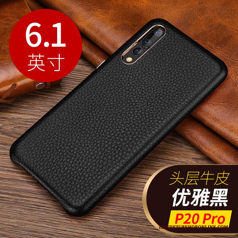 Custodia Huawei P20 Pro Pelle Marrone Affari, Cover Huawei P20 Pro Protezione Telefono Piccola