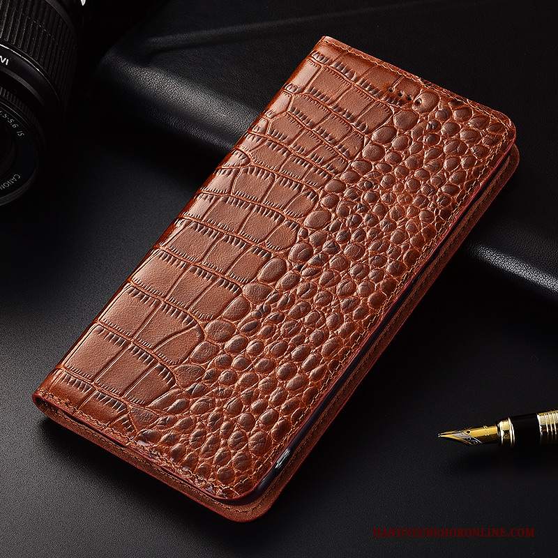 Custodia Huawei P20 Pro Pelle Telefono Rosso, Cover Huawei P20 Pro Folio Morbido Modello Coccodrillo
