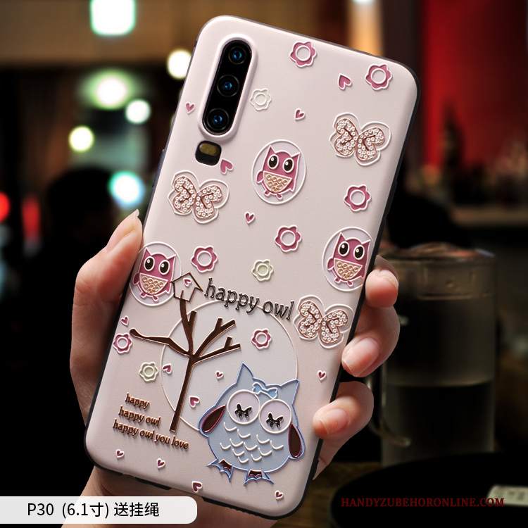 Custodia Huawei P30 Cartone Animato Nuovotelefono, Cover Huawei P30 Creativo Marchio Di Tendenza Morbido