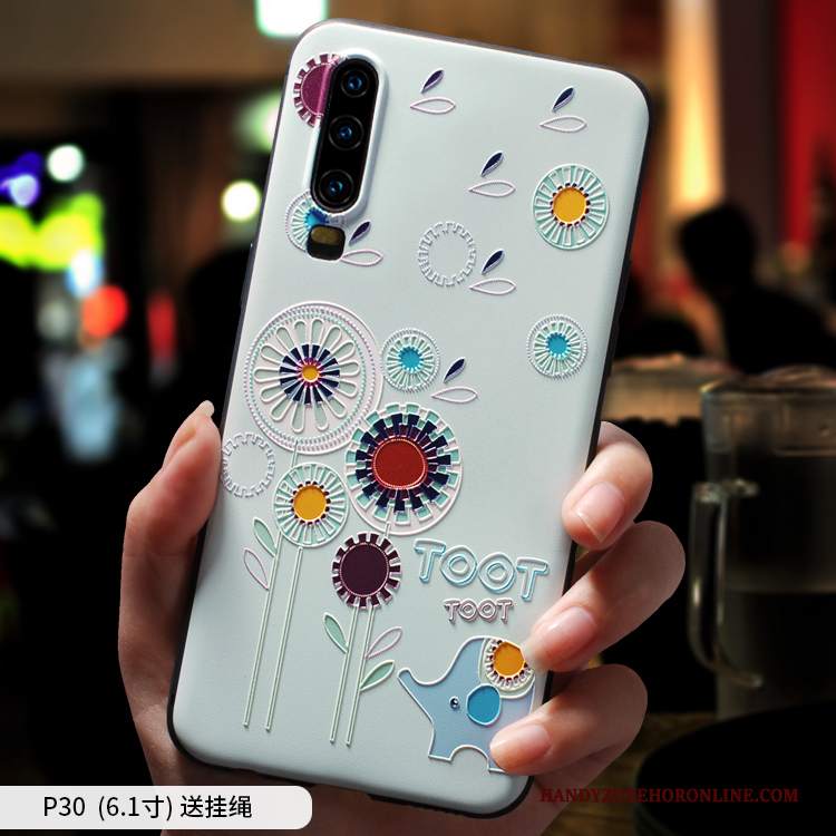 Custodia Huawei P30 Cartone Animato Nuovotelefono, Cover Huawei P30 Creativo Marchio Di Tendenza Morbido