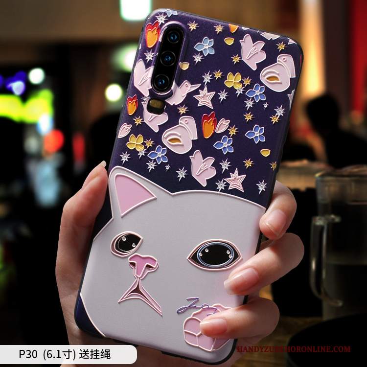 Custodia Huawei P30 Cartone Animato Nuovotelefono, Cover Huawei P30 Creativo Marchio Di Tendenza Morbido