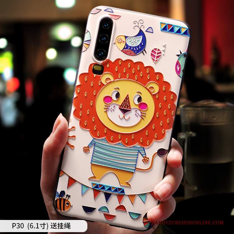 Custodia Huawei P30 Cartone Animato Nuovotelefono, Cover Huawei P30 Creativo Marchio Di Tendenza Morbido