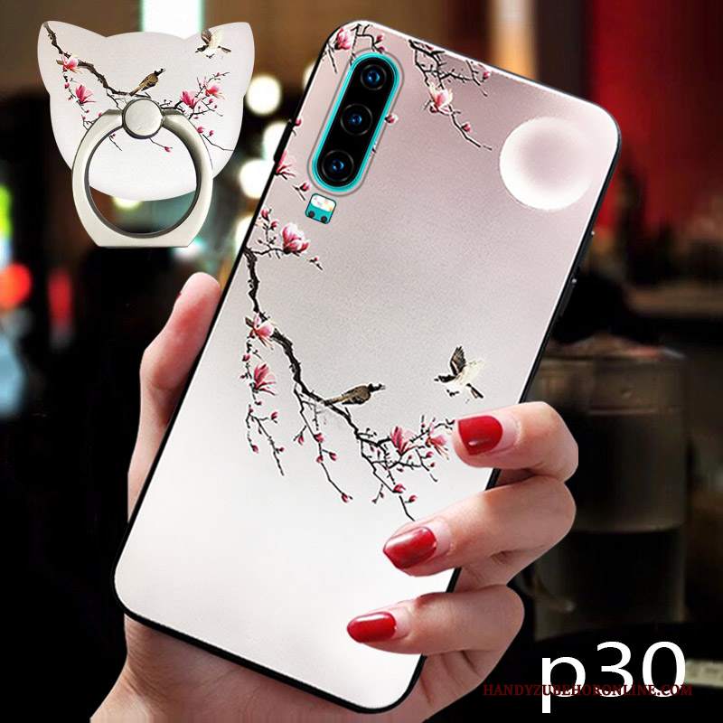 Custodia Huawei P30 Creativo Blu Marchio Di Tendenza, Cover Huawei P30 Vintage Amanti Vento