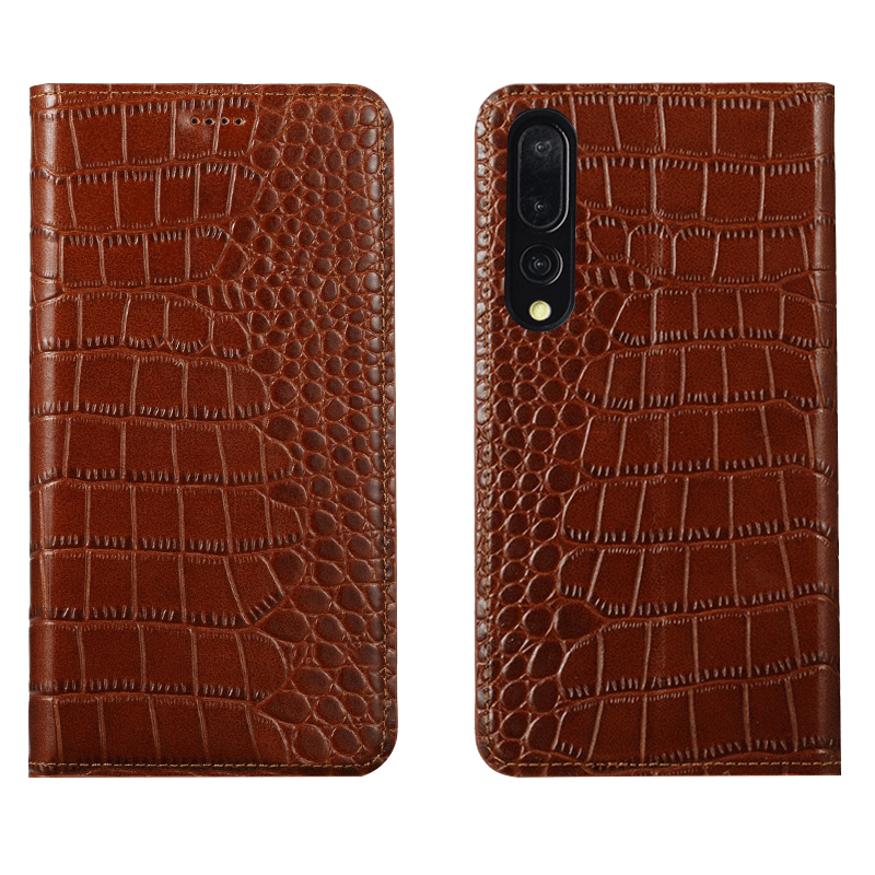 Custodia Huawei P30 Pelle Rosso Modello, Cover Huawei P30 Protezione Anti-caduta Modello Coccodrillo