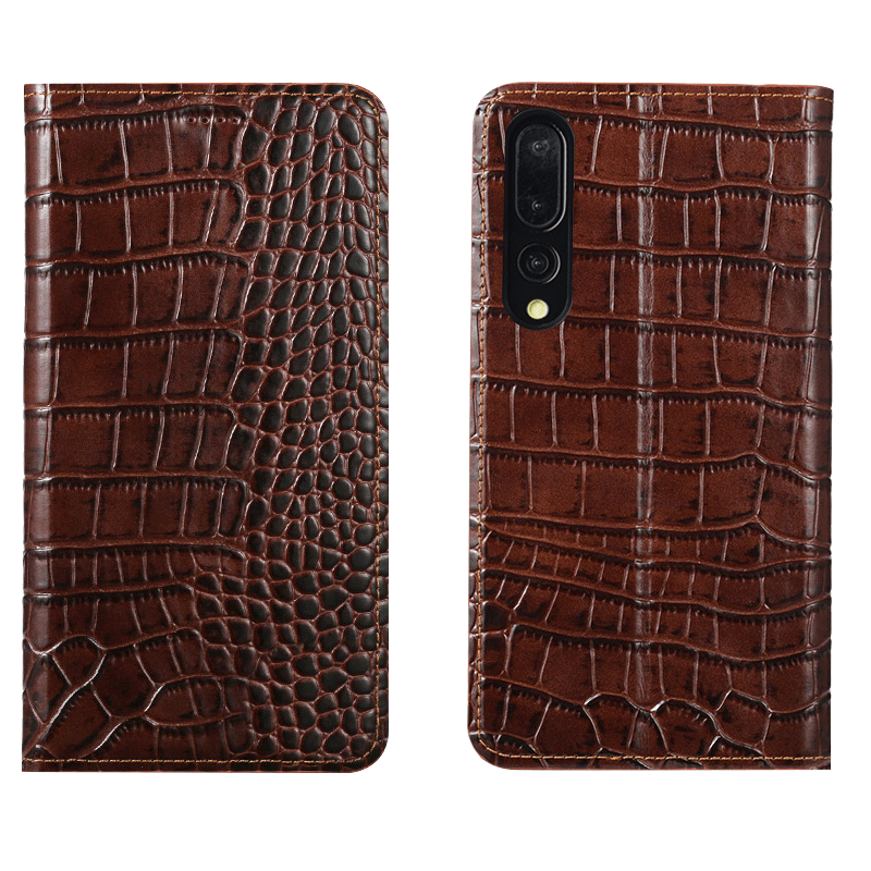 Custodia Huawei P30 Pelle Rosso Modello, Cover Huawei P30 Protezione Anti-caduta Modello Coccodrillo