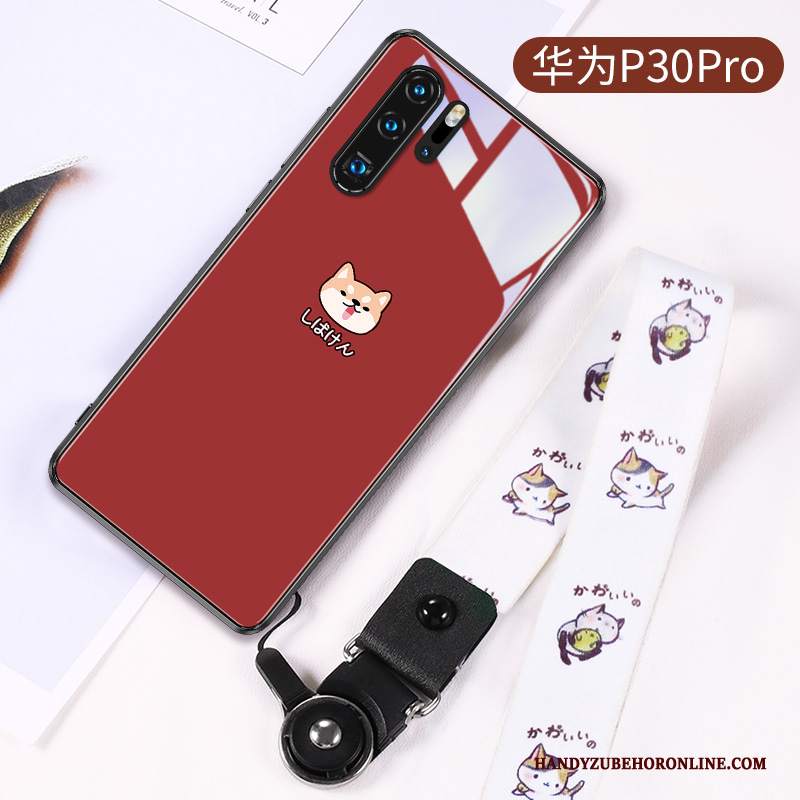 Custodia Huawei P30 Pro Cartone Animato Anti-caduta Net Red, Cover Huawei P30 Pro Creativo Semplici Rosa