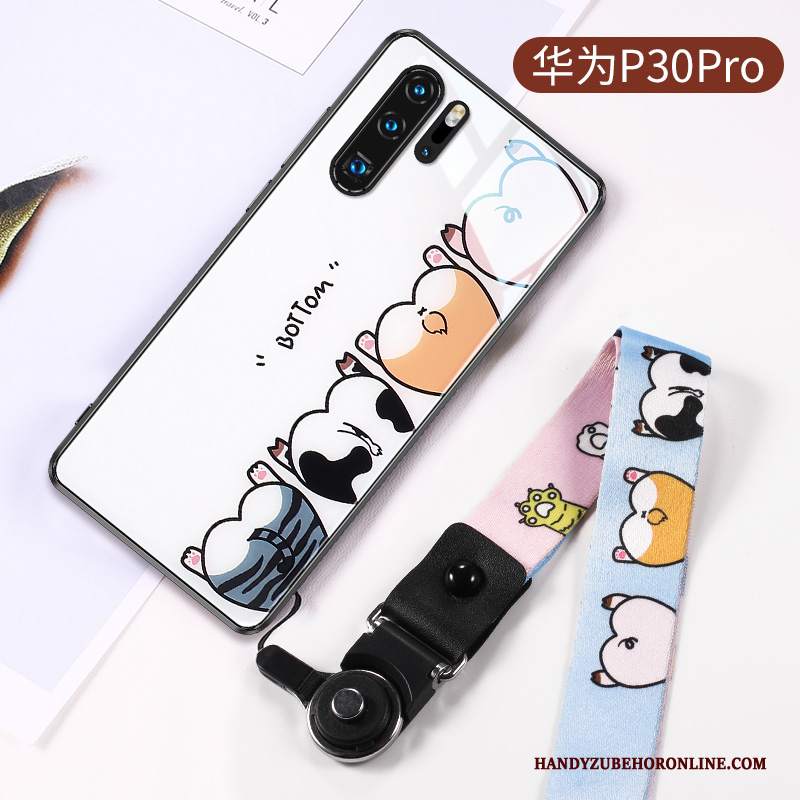Custodia Huawei P30 Pro Cartone Animato Anti-caduta Net Red, Cover Huawei P30 Pro Creativo Semplici Rosa