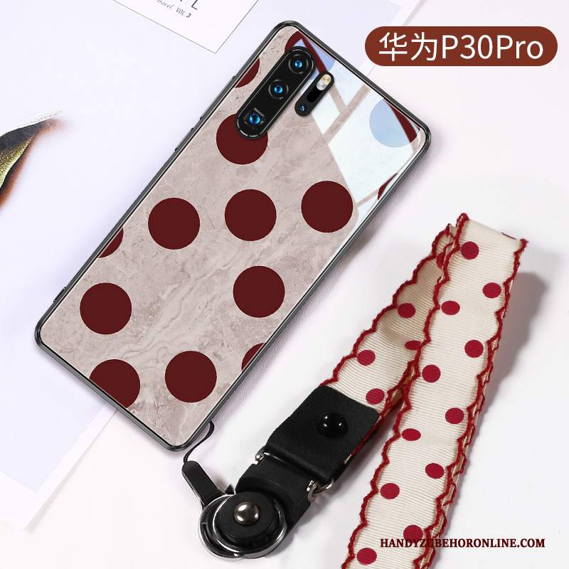 Custodia Huawei P30 Pro Cartone Animato Anti-caduta Net Red, Cover Huawei P30 Pro Creativo Semplici Rosa