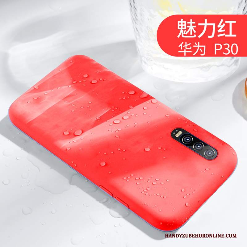 Custodia Huawei P30 Silicone Amanti Anti-caduta, Cover Huawei P30 Protezione Monocromatico Sottile