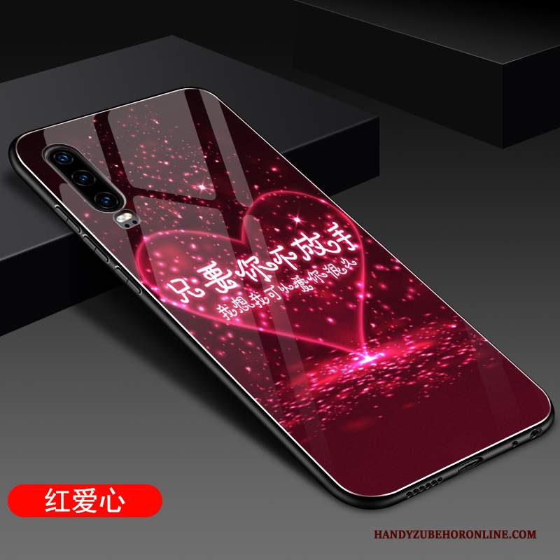 Custodia Huawei P30 Silicone Specchio Net Red, Cover Huawei P30 Protezione Macchiati Difficile