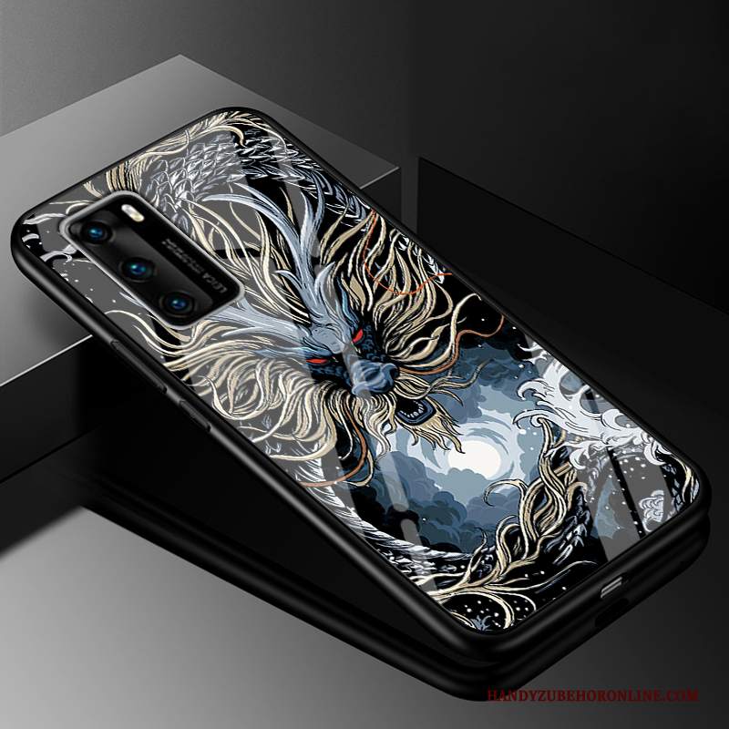 Custodia Huawei P40 Vintage Tutto Incluso Stile Cinese, Cover Huawei P40 Silicone Telefono Morbido