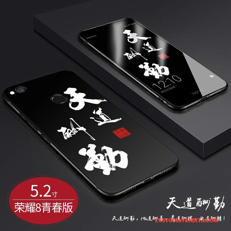 Custodia Huawei P8 Lite 2017 Creativo Morbidotelefono, Cover Huawei P8 Lite 2017 Silicone Macchiati Nero