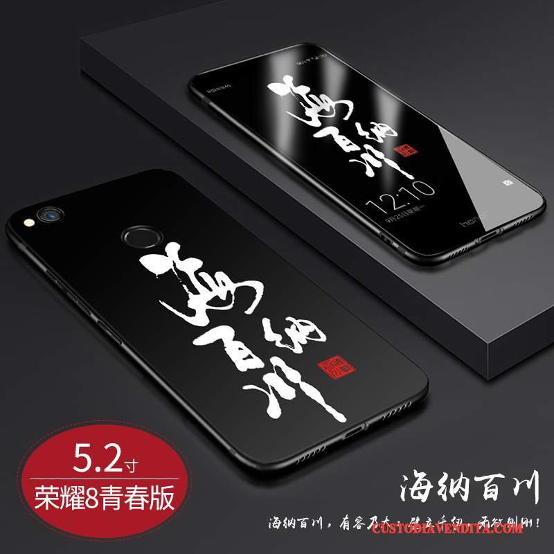 Custodia Huawei P8 Lite 2017 Creativo Morbidotelefono, Cover Huawei P8 Lite 2017 Silicone Macchiati Nero