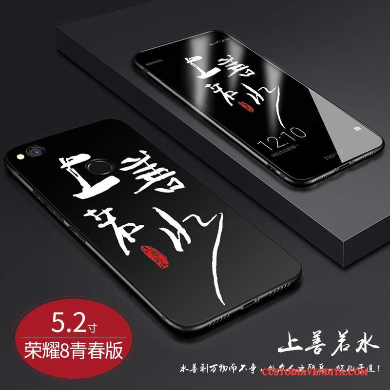 Custodia Huawei P8 Lite 2017 Creativo Morbidotelefono, Cover Huawei P8 Lite 2017 Silicone Macchiati Nero