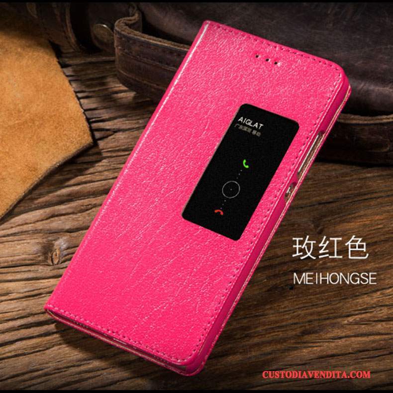 Custodia Huawei P8 Pelle Sottili Alto, Cover Huawei P8 Folio Telefono Nero